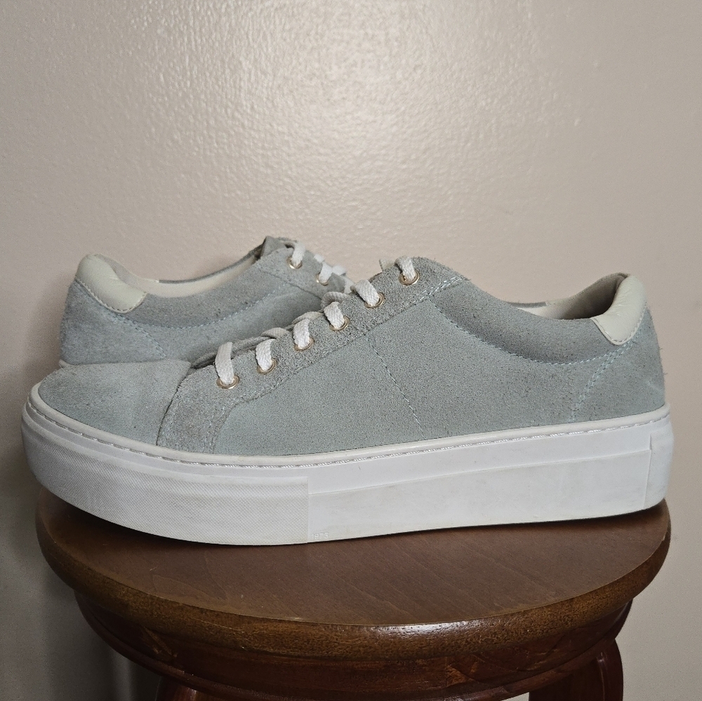 Vagabond Light Gray Suede Platform Sneakers